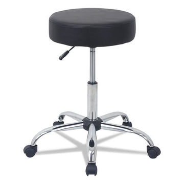 Alera® Height Adjustable Lab Stool, Backless, Supports Up To 275 Lb, 19.69" To 24.80" Seat Height, Black Seat, Chrome Base freeshipping - TVN Wholesale